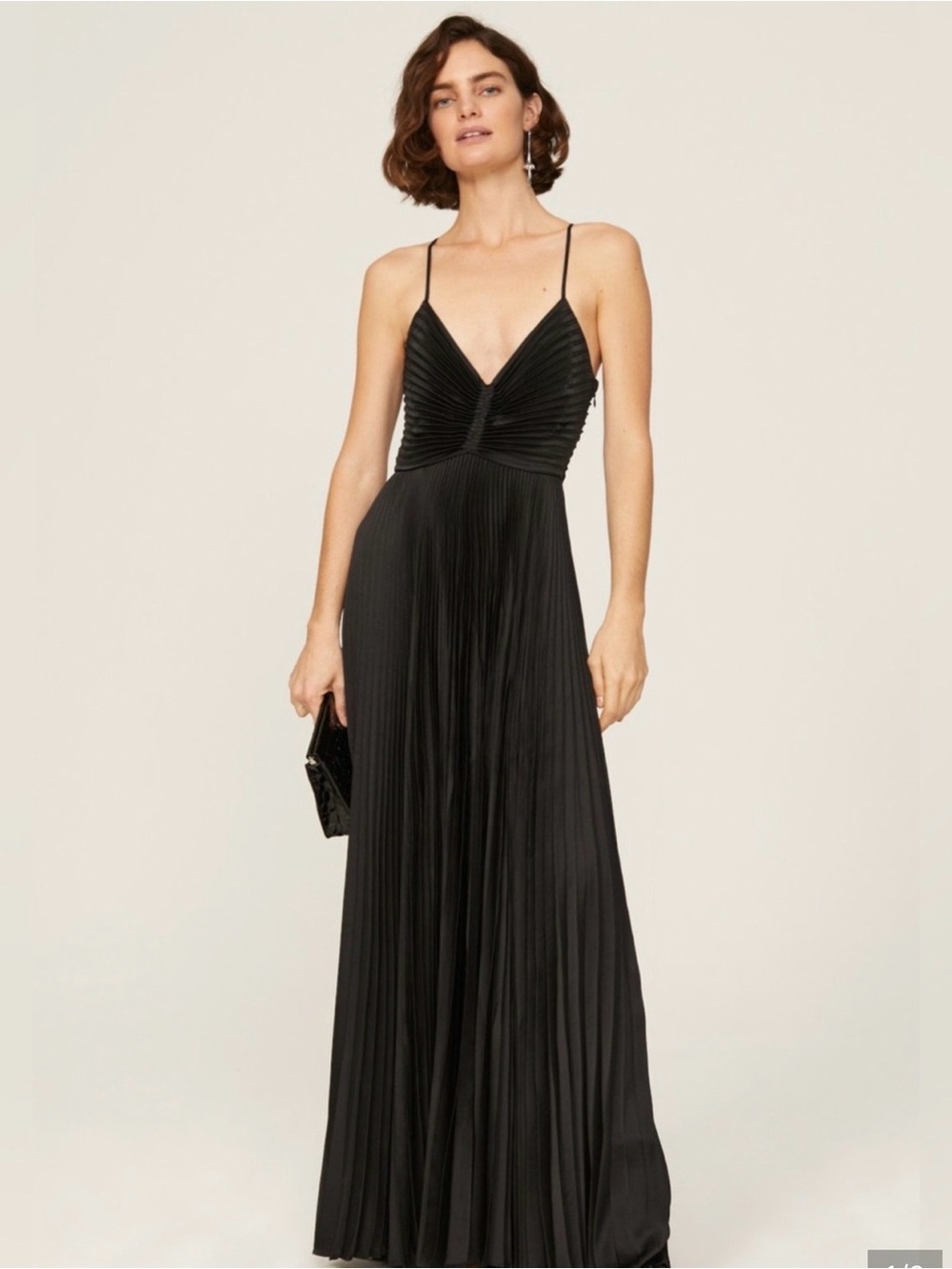 ALC black pleated Aries maxi dress